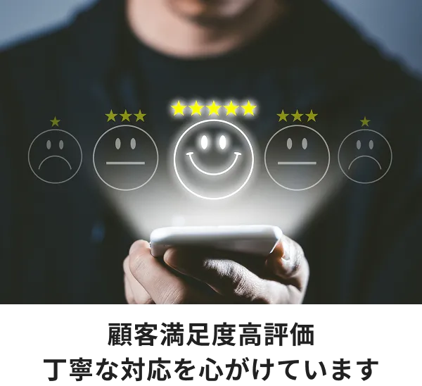 利用者から高い評価を得ていることを示す顧客満足度のイメージ
            